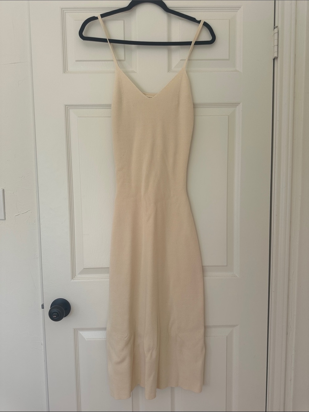Sezane Cream Slip Midi Dress